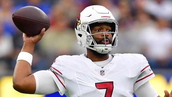 Jan 4, 2026; Inglewood, California, USA; Arizona Cardinals quarterback Jacoby Brissett (7) throws downfield against the Los Angeles Rams during the first half at SoFi Stadium. Mandatory Credit: Gary A. Vasquez-Imagn Images Jan 4, 2026; Inglewood, California, USA; Arizona Cardinals quarterback Jacoby Brissett (7) throws downfield against the Los Angeles Rams during the first half at SoFi Stadium. Mandatory Credit: Gary A. Vasquez-Imagn Images