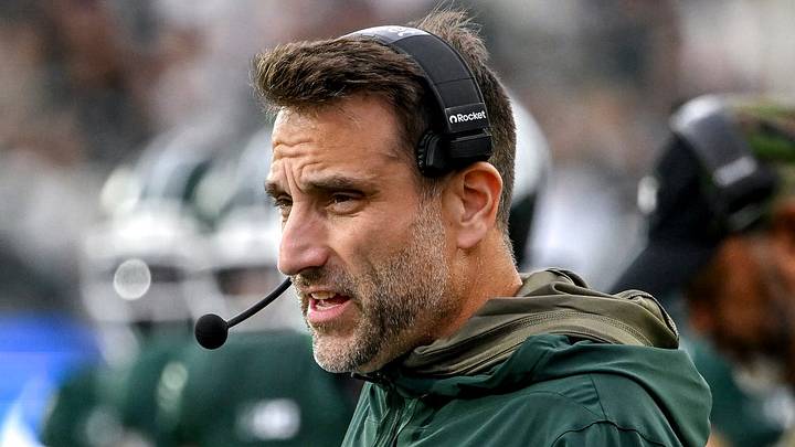 Michigan State defensive coordinator Joe Rossi looks on during the first quarter in the game against Penn State on Saturday, Nov. 15, 2025, at Spartan Stadium in East Lansing. Michigan State defensive coordinator Joe Rossi looks on during the first quarter in the game against Penn State on Saturday, Nov. 15, 2025, at Spartan Stadium in East Lansing.