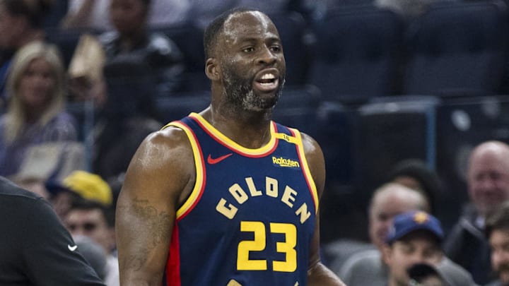 Jan 7, 2025; San Francisco, California, USA; Golden State Warriors forward Draymond Green (23) and head coach Steve Kerr react during the first quarter against the Miami Heat at Chase Center. Mandatory Credit: John Hefti-Imagn Images Jan 7, 2025; San Francisco, California, USA; Golden State Warriors forward Draymond Green (23) and head coach Steve Kerr react during the first quarter against the Miami Heat at Chase Center. Mandatory Credit: John Hefti-Imagn Images