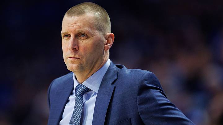 Feb 4, 2026; Lexington, Kentucky, USA; Kentucky Wildcats head coach Mark Pope watches the action during the first half against the Oklahoma Sooners at Rupp Arena at Central Bank Center. Mandatory Credit: Jordan Prather-Imagn Images Feb 4, 2026; Lexington, Kentucky, USA; Kentucky Wildcats head coach Mark Pope watches the action during the first half against the Oklahoma Sooners at Rupp Arena at Central Bank Center. Mandatory Credit: Jordan Prather-Imagn Images