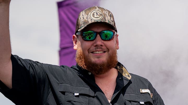 Country music star Luke Combs introduced before the Ally 400 at Nashville Superspeedway in June 2024.