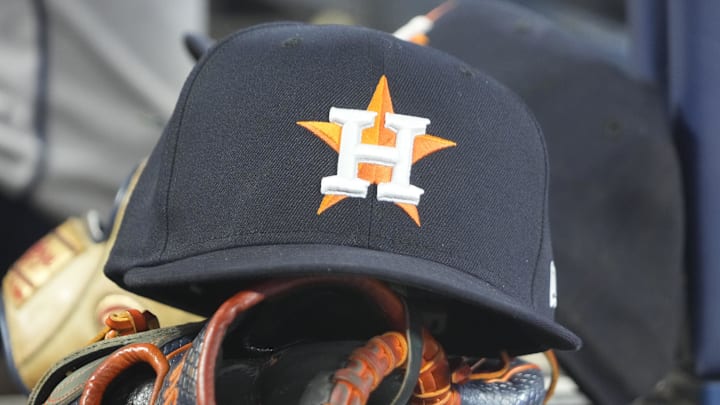 Houston Astros hat and glove