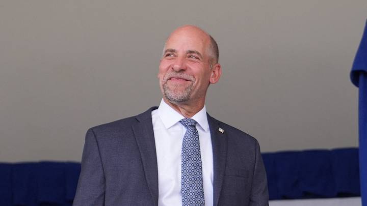 Jul 26, 2026; Cooperstown, NY, USA; Hall of Famer John Smoltz is introduced during the National Baseball Hall of Fame Induction ceremony at Clark Sports Center. Mandatory Credit: Gregory Fisher-Imagn Images