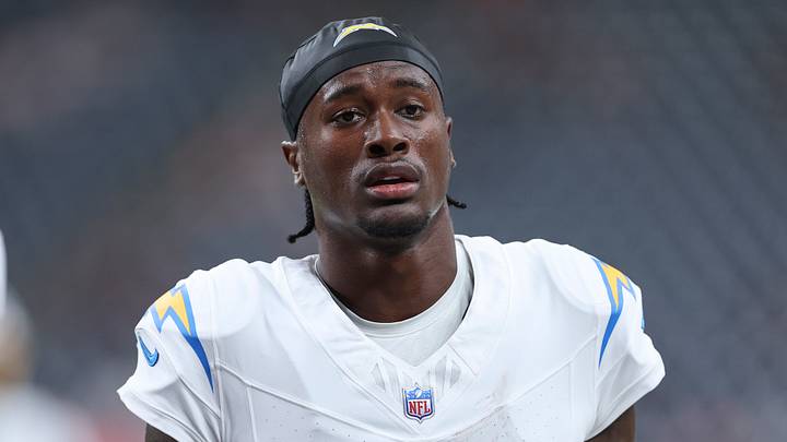 Aug 13, 2026; Houston, Texas, USA;  Los Angeles Chargers wide receiver KeAndre Lambert-Smith (84) before the game against the Houston Texans at Reliant Stadium. Mandatory Credit: Troy Taormina-Imagn Images