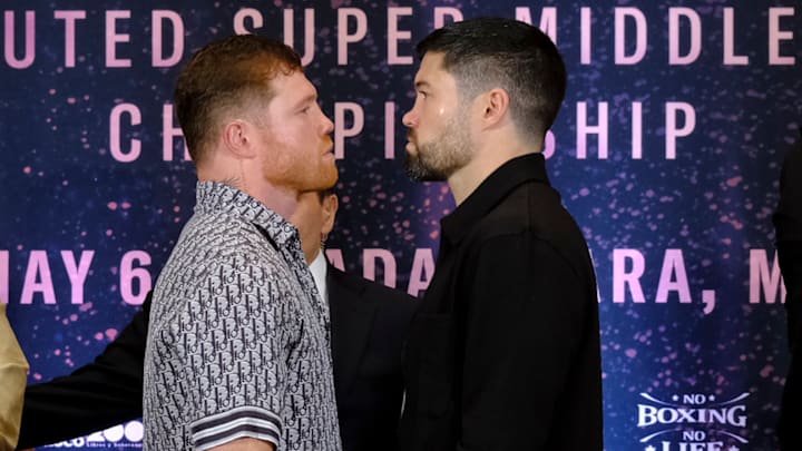 Saúl "Canelo" Álvarez y John Ryder en la promoción de algunas de las peleas que ya protagonizaron