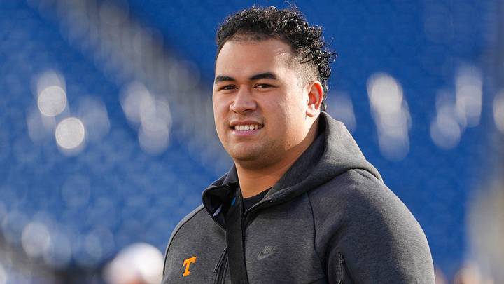 Tennessee defensive lineman Jaxson Moi (51) arrives at the 2025 Music City Bowl at Nissan Stadium in Nashville, Tenn., on Dec. 30, 2025. Tennessee defensive lineman Jaxson Moi (51) arrives at the 2025 Music City Bowl at Nissan Stadium in Nashville, Tenn., on Dec. 30, 2025.