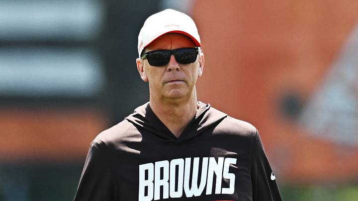 Jul 29, 2026; Berea, OH, USA; Cleveland Browns head coach Todd Monken at CrossCountry Mortgage Campus. Mandatory Credit: Ken Blaze-Imagn Images