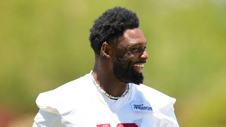 Jun 9, 2026; Tempe, AZ, USA; Arizona Cardinals 2025-2026 outside linebacker Josh Sweat (10) during minicamp at Arizona Cardinals Training Center. Mandatory Credit: Joe Camporeale-Imagn Images Jun 9, 2026; Tempe, AZ, USA; Arizona Cardinals 2025-2026 outside linebacker Josh Sweat (10) during minicamp at Arizona Cardinals Training Center. Mandatory Credit: Joe Camporeale-Imagn Images