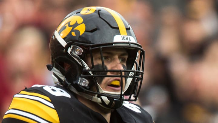 New Packers linebacker Nick Niemann while at Iowa in 2018 New Packers linebacker Nick Niemann while at Iowa in 2018