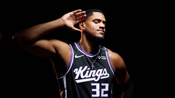 Sep 28, 2026; Sacramento, CA, USA;  Sacramento Kings center Dylan Cardwell (32) during media day at Golden 1 Center.  Mandatory Credit: Sergio Estrada-Imagn Images