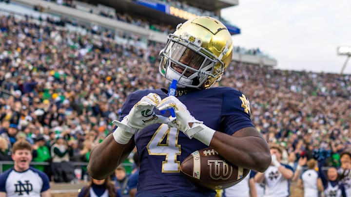 Notre Dame Fighting Irish running back Jeremiyah Love (4)