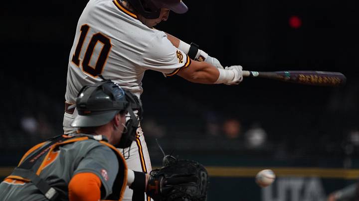 Feb 28, 2026; Arlington, TX, USA; Tennessee Volunteers against Arizona State Sun Devils during the Amegy Bank College Baseball Series at Globe Life Field. Mandatory Credit: Dustin Safranek-Imagn Images