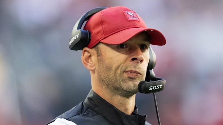 Dec 21, 2025; Glendale, Arizona, USA; Arizona Cardinals head coach Jonathan Gannon against the Atlanta Falcons at State Farm Stadium. Mandatory Credit: Mark J. Rebilas-Imagn Images Dec 21, 2025; Glendale, Arizona, USA; Arizona Cardinals head coach Jonathan Gannon against the Atlanta Falcons at State Farm Stadium. Mandatory Credit: Mark J. Rebilas-Imagn Images
