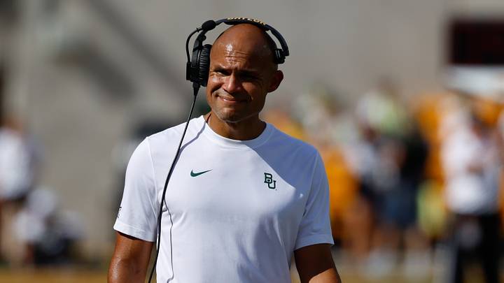 Sep 19, 2026; Waco, Texas, USA; Baylor Bears head coach Dave Aranda looks on during the first half against the Louisiana Tech Bulldogs at McLane Stadium. Mandatory Credit: Chris Jones-Imagn Images Sep 19, 2026; Waco, Texas, USA; Baylor Bears head coach Dave Aranda looks on during the first half against the Louisiana Tech Bulldogs at McLane Stadium. Mandatory Credit: Chris Jones-Imagn Images