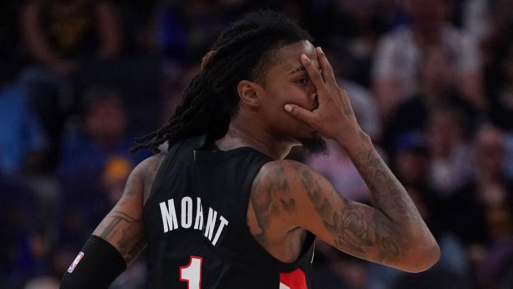 Oct 16, 2026; San Francisco, California, USA; Portland Trail Blazers guard Ja Morant (1) makes a three-point shot against the Golden State Warriors in the third quarter at Chase Center. Mandatory Credit: David Gonzales-Imagn Images Oct 16, 2026; San Francisco, California, USA; Portland Trail Blazers guard Ja Morant (1) makes a three-point shot against the Golden State Warriors in the third quarter at Chase Center. Mandatory Credit: David Gonzales-Imagn Images