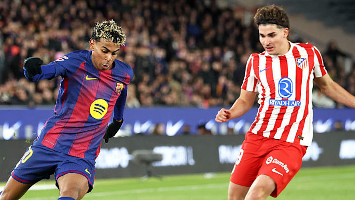 Lamine Yamal (left) and Julián Álvarez will headline this blockbuster tie. 