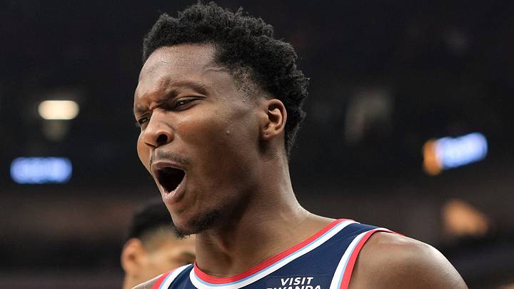 Apr 5, 2026; Sacramento, California, USA; LA Clippers guard Bennedict Mathurin (9) reacts after a foul call during the first quarter against the Sacramento Kings at Golden 1 Center. Mandatory Credit: Darren Yamashita-Imagn Images