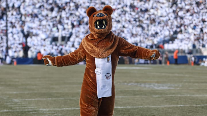The Penn State Nittany Lions mascot preforms during the first half against SMU.