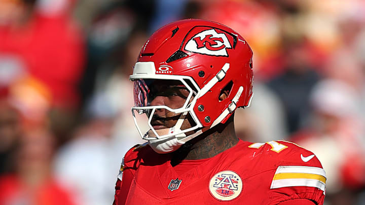 Former Chiefs Right Tackle Jawaan Taylor in action in the Chiefs Week 12 win over the Indianapolis Colts last season.