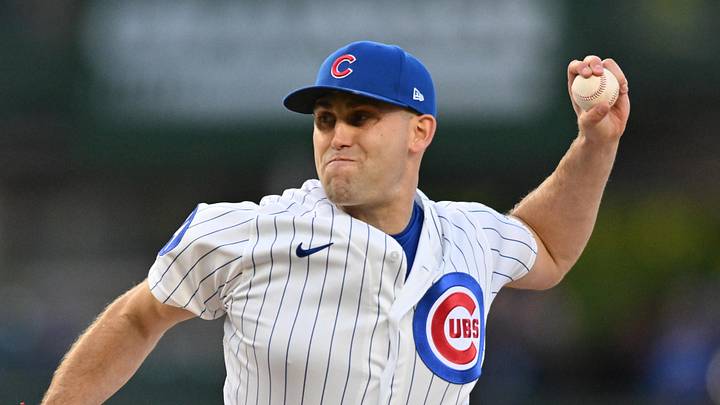 Apr 22, 2026; Chicago, Illinois, USA; Chicago Cubs pitcher Matthew Boyd (16) pitches during the first inning against the Philadelphia Phillies at Wrigley Field. Mandatory Credit: Patrick Gorski-Imagn Images