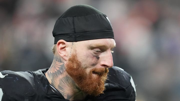Dec 7, 2025; Paradise, Nevada, USA; Las Vegas Raiders defensive end Maxx Crosby (98) leaves the field following a game against the Denver Broncos at Allegiant Stadium. Mandatory Credit: Stephen R. Sylvanie-Imagn Images Dec 7, 2025; Paradise, Nevada, USA; Las Vegas Raiders defensive end Maxx Crosby (98) leaves the field following a game against the Denver Broncos at Allegiant Stadium. Mandatory Credit: Stephen R. Sylvanie-Imagn Images