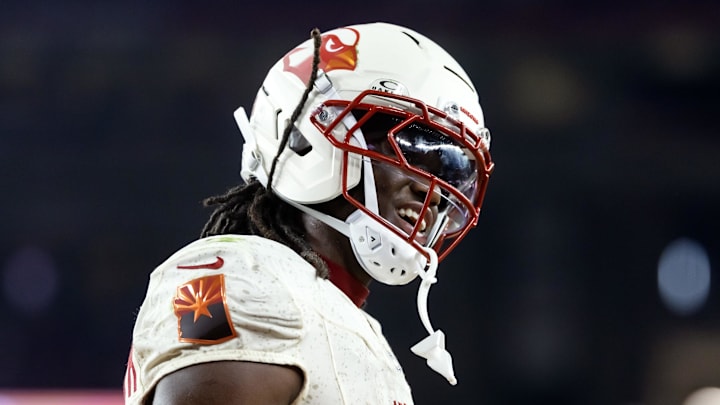 Sep 25, 2025; Glendale, Arizona, USA; Arizona Cardinals wide receiver Marvin Harrison Jr. (18) against the Seattle Seahawks at State Farm Stadium. Mandatory Credit: Mark J. Rebilas-Imagn Images Sep 25, 2025; Glendale, Arizona, USA; Arizona Cardinals wide receiver Marvin Harrison Jr. (18) against the Seattle Seahawks at State Farm Stadium. Mandatory Credit: Mark J. Rebilas-Imagn Images