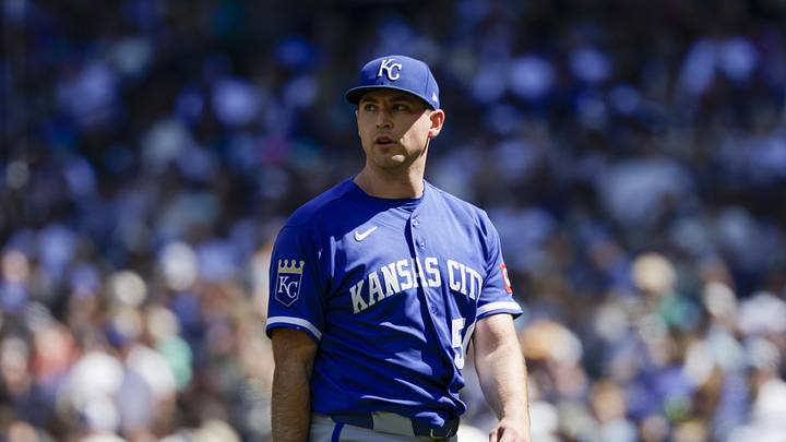 May 3, 2026; Seattle, Washington, USA; Kansas City Royals starting pitcher Kris Bubic (50) walks to the dugout following the sixth inning against the Seattle Mariners at T-Mobile Park. Mandatory Credit: Joe Nicholson-Imagn Images May 3, 2026; Seattle, Washington, USA; Kansas City Royals starting pitcher Kris Bubic (50) walks to the dugout following the sixth inning against the Seattle Mariners at T-Mobile Park. Mandatory Credit: Joe Nicholson-Imagn Images