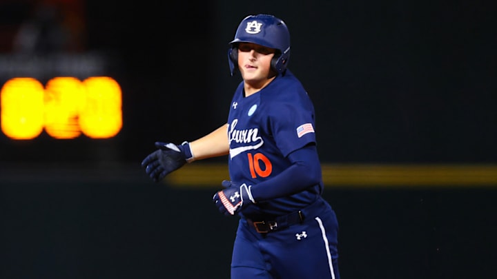 Lucas Steele hit a rocket in the third inning to give the Auburn Tigers the lead for good in their 9-5 win over CCSU in their NCAA regional. Lucas Steele hit a rocket in the third inning to give the Auburn Tigers the lead for good in their 9-5 win over CCSU in their NCAA regional.