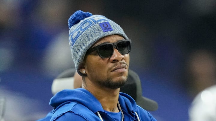 Indianapolis Colts quarterback Anthony Richardson watches the action