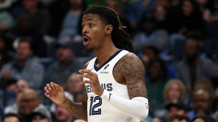 Nov 5, 2025; Memphis, Tennessee, USA; Memphis Grizzlies guard Ja Morant (12) reacts during the third quarter against the Houston Rockets at FedExForum. Mandatory Credit: Petre Thomas-Imagn Images Nov 5, 2025; Memphis, Tennessee, USA; Memphis Grizzlies guard Ja Morant (12) reacts during the third quarter against the Houston Rockets at FedExForum. Mandatory Credit: Petre Thomas-Imagn Images