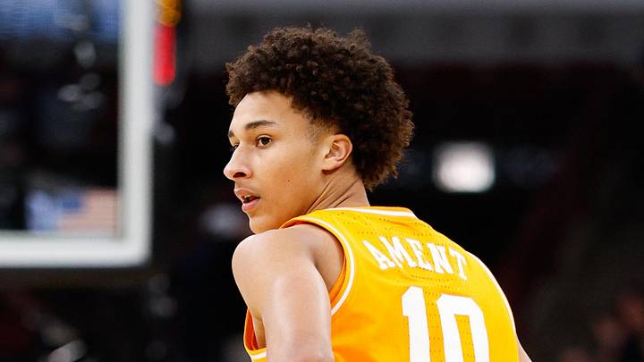 Mar 27, 2026; Chicago, IL, USA; Tennessee Volunteers forward Nate Ament (10) looks on in the second half against the Iowa State Cyclones during a Sweet Sixteen game of the Midwest Regional of the men's 2026 NCAA Tournament at United Center. Mandatory Credit: Kamil Krzaczynski-Imagn Images Mar 27, 2026; Chicago, IL, USA; Tennessee Volunteers forward Nate Ament (10) looks on in the second half against the Iowa State Cyclones during a Sweet Sixteen game of the Midwest Regional of the men's 2026 NCAA Tournament at United Center. Mandatory Credit: Kamil Krzaczynski-Imagn Images
