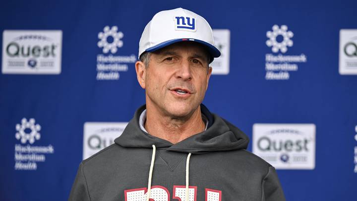 New York Giants head coach John Harbaugh  