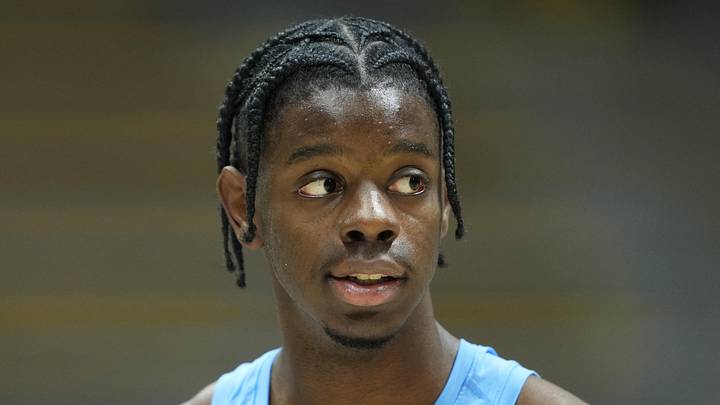 Jan 17, 2026; Berkeley, California, USA; North Carolina Tar Heels forward Caleb Wilson (8) before the game against the California Golden Bears at Haas Pavilion. Mandatory Credit: Darren Yamashita-Imagn Images