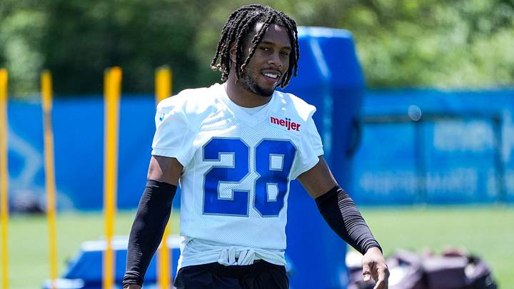 Detroit Lions cornerback Keith Abney II (28) during OTAs at Meijer Performance Center in Allen Park on Friday, May 29, 2026.