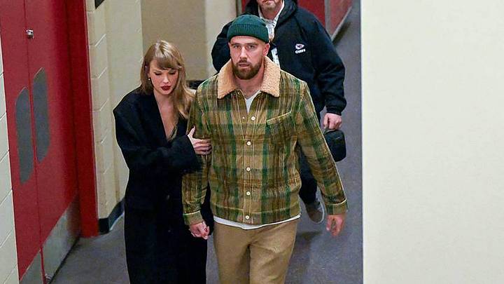 Taylor Swift and Travis Kelce leave after the Buffalo Bills defeated the Kansas City Chiefs. Taylor Swift and Travis Kelce leave after the Buffalo Bills defeated the Kansas City Chiefs.