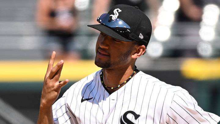 Jul 12, 2026; Chicago, Illinois, USA;  Chicago White Sox right fielder Braden Montgomery (24) signals after the game against the Athletics at Rate Field. Mandatory Credit: Matt Marton-Imagn Images