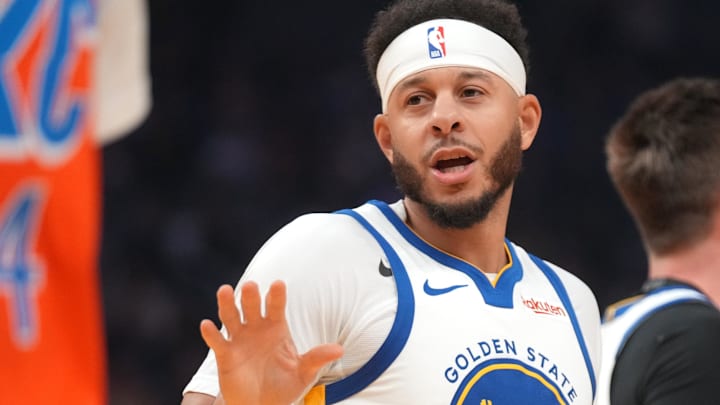 Dec 2, 2025; San Francisco, California, USA; Golden State Warriors guard Seth Curry (31) stands on the court after a play against the Oklahoma City Thunder in the first quarter at the Chase Center. Mandatory Credit: Cary Edmondson-Imagn Images Dec 2, 2025; San Francisco, California, USA; Golden State Warriors guard Seth Curry (31) stands on the court after a play against the Oklahoma City Thunder in the first quarter at the Chase Center. Mandatory Credit: Cary Edmondson-Imagn Images