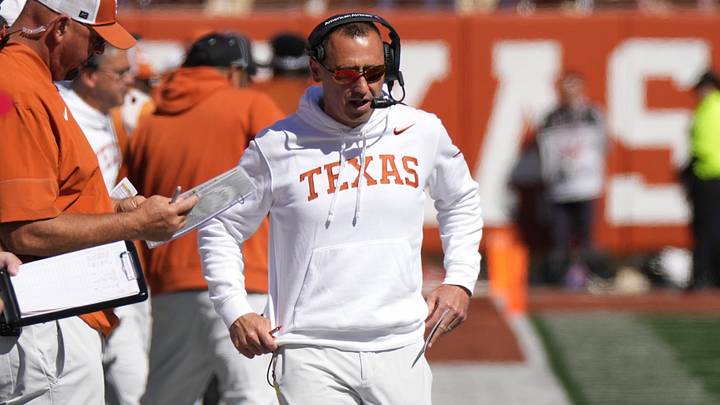 Texas Longhorns Head Coach Steve Sarkisian during the first half against the Florida Gators at Darrell K Royal-Texas Memorial Stadium. 