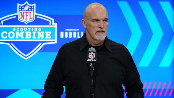 Feb 27, 2024; Indianapolis, IN, USA; Washington Commanders coach Dan Quinn during the NFL Scouting
