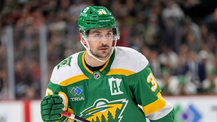 Mar 29, 2025; Saint Paul, Minnesota, USA; Minnesota Wild right wing Mats Zuccarello (36) listens to the centerÕs instructions before a face-off against the New Jersey Devils in the second period at Xcel Energy Center. Mandatory Credit: Matt Blewett-Imagn Images