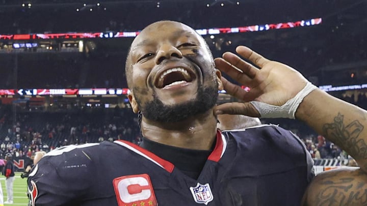 Houston Texans running back Joe Mixon reacts after the game against the Los Angeles Chargers. Houston Texans running back Joe Mixon reacts after the game against the Los Angeles Chargers.