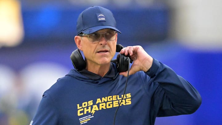Los Angeles Chargers head coach Jim Harbaugh Los Angeles Chargers head coach Jim Harbaugh