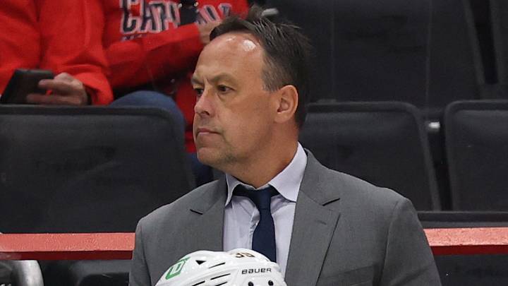 Sep 25, 2026; Washington, District of Columbia, USA; Boston Bruins head coach Marco Sturm looks on from behind the bench against the Washington Capitals during the first period at Capital One Arena. Mandatory Credit: Geoff Burke-Imagn Images Sep 25, 2026; Washington, District of Columbia, USA; Boston Bruins head coach Marco Sturm looks on from behind the bench against the Washington Capitals during the first period at Capital One Arena. Mandatory Credit: Geoff Burke-Imagn Images