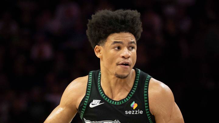 Apr 12, 2026; Minneapolis, Minnesota, USA; Minnesota Timberwolves guard Zyon Pullin (15) dribbles the ball against the New Orleans Pelicans in the second half at Target Center. Mandatory Credit: Jesse Johnson-Imagn Images