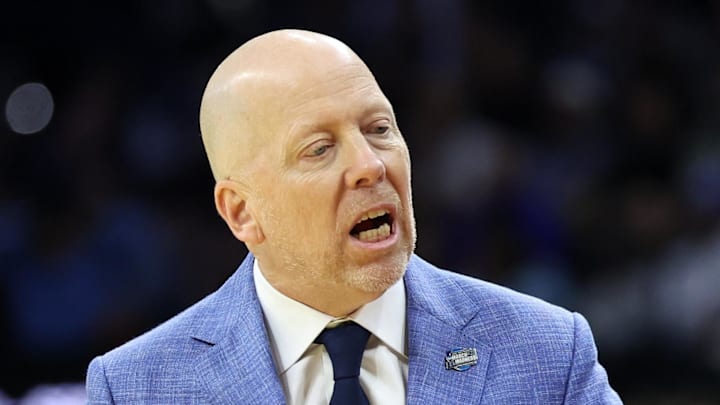 Mar 20, 2026; Philadelphia, PA, USA; UCLA Bruins head coach Mick Cronin reacts in the second half during a first round game of the men's 2026 NCAA Tournament at Xfinity Mobile Arena. Mandatory Credit: Bill Streicher-Imagn Images