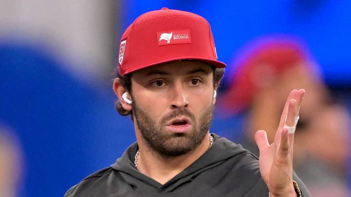 Nov 23, 2025; Inglewood, California, USA; Tampa Bay Buccaneers quarterback Baker Mayfield (6) warms up prior to the game against the Los Angeles Rams at SoFi Stadium. Mandatory Credit: Jayne Kamin-Oncea-Imagn Images Nov 23, 2025; Inglewood, California, USA; Tampa Bay Buccaneers quarterback Baker Mayfield (6) warms up prior to the game against the Los Angeles Rams at SoFi Stadium. Mandatory Credit: Jayne Kamin-Oncea-Imagn Images