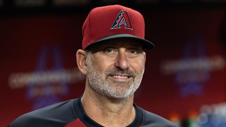 Jul 22, 2025; Phoenix, Arizona, USA; Arizona Diamondbacks manager Torey Lovullo prior to game against the Houston Astros at Chase Field. Mandatory Credit: Mark J. Rebilas-Imagn Images
Jul 22, 2025; Phoenix, Arizona, USA; Arizona Diamondbacks manager Torey Lovullo prior to game against the Houston Astros at Chase Field. Mandatory Credit: Mark J. Rebilas-Imagn Images
