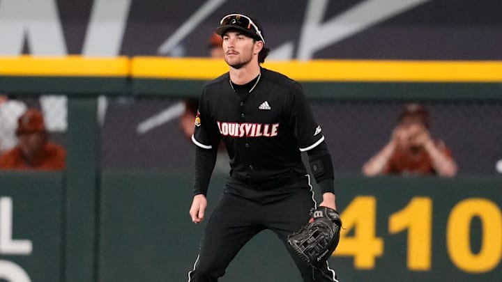 Feb 14, 2025; Arlington, TX, USA; Texas Longhorns versus the Louisville Cardinals during the Shriner's Children's College Showdown at Globe Life Field. Mandatory Credit: Chris Jones-Imagn Images