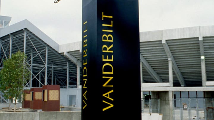 The new cornerstone sign featuring the Vanderbilt logo The new cornerstone sign featuring the Vanderbilt logo