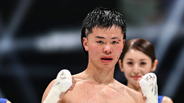 Tenshin Nasukawa of Japan won the bantamweight 10-round boxing bout at Ariake Colosseum in Tokyo, Japan on June 8, 2025. 